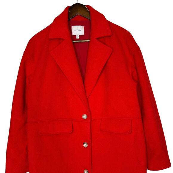 Greylin Josefa Wool Blend Coat Red Anthropologie size Medium - Picture 3 of 6